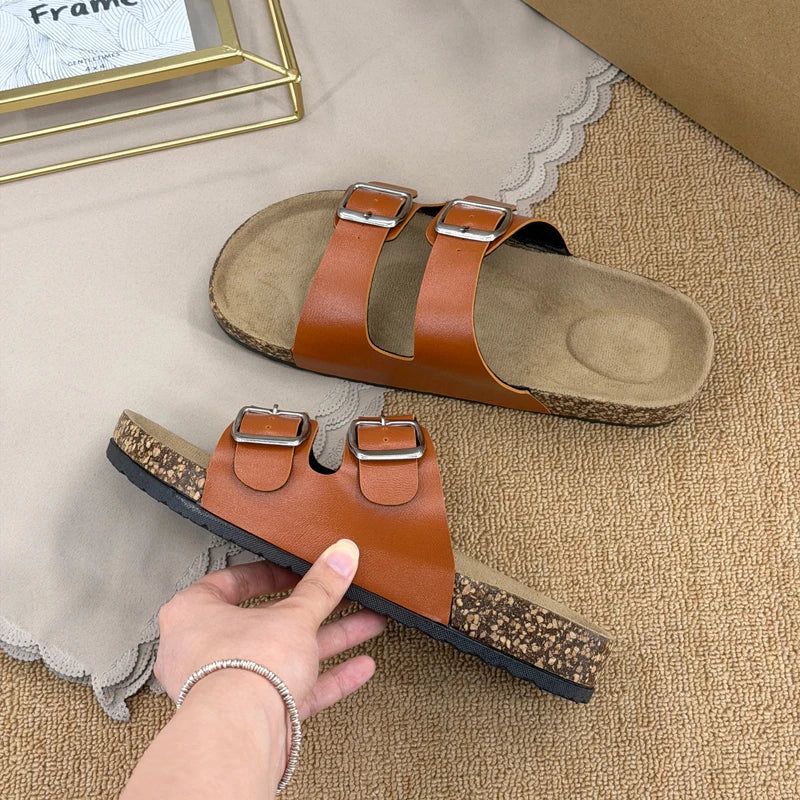 Classic Double Strap Cork Sandals