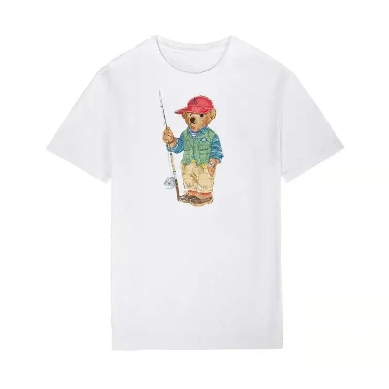 Mens Bear Print Cotton T Shirts