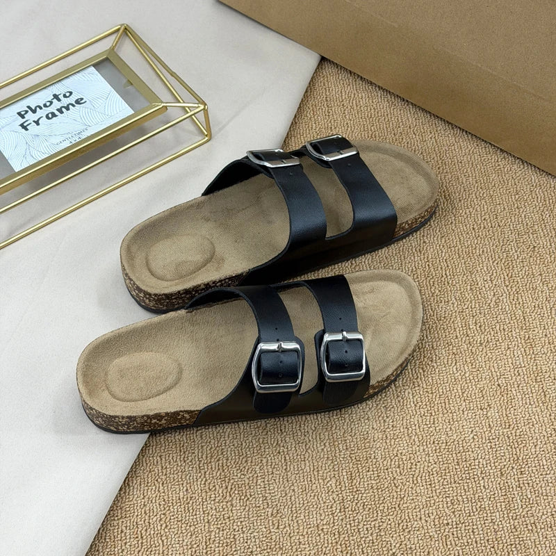 Classic Double Strap Cork Sandals