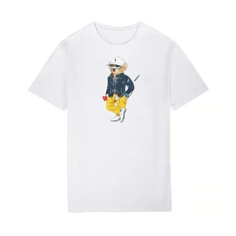 Mens Bear Print Cotton T Shirts