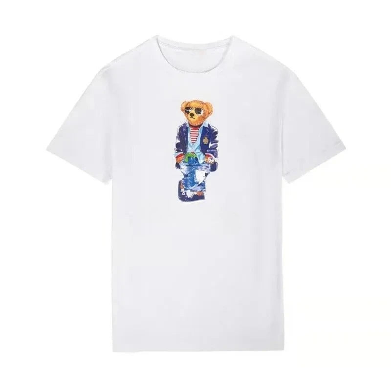 Mens Bear Print Cotton T Shirts