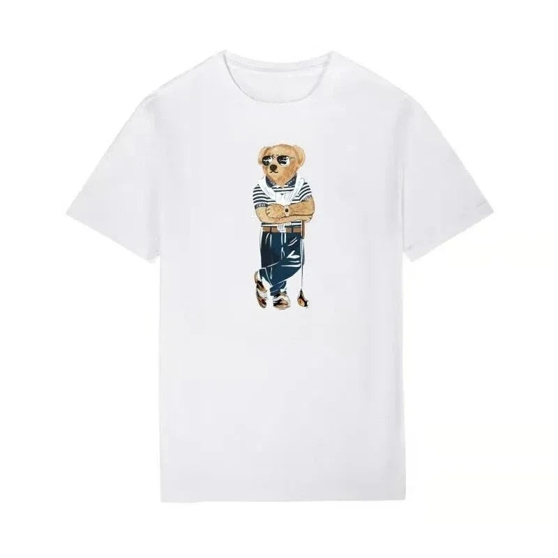 Mens Bear Print Cotton T Shirts