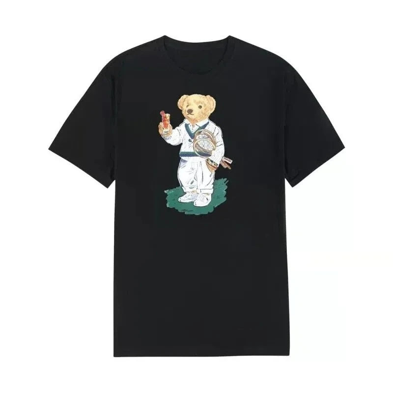 Mens Bear Print Cotton T Shirts