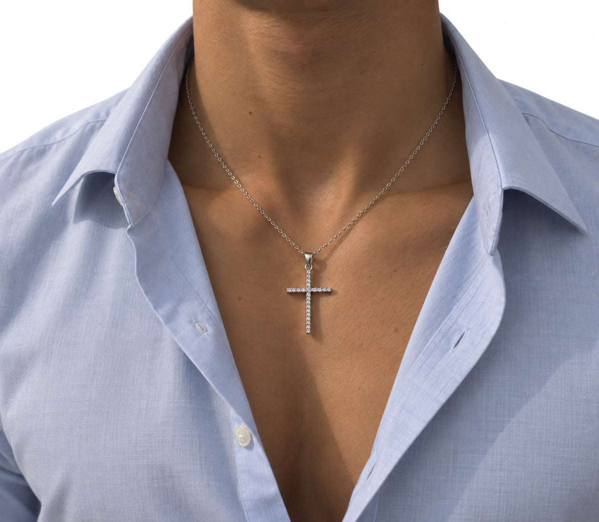 Diamond Cross Pendant Necklace | Timeless Men’s Statement Piece